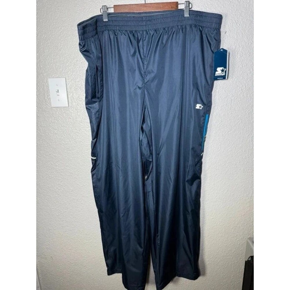 Y2K Starter Windbreaker Baggy Blue Track Pants Men 2xl 44-46 Athletic Sweatpant